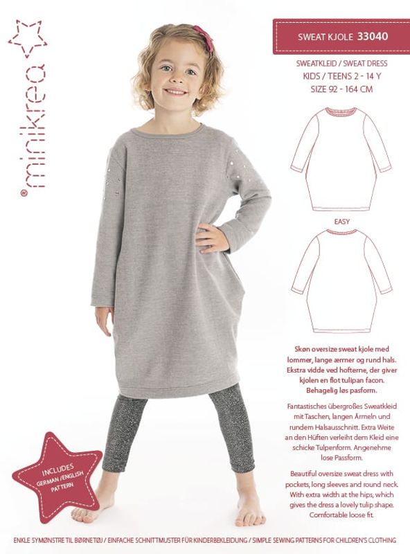Minikrea Sweat Kjole Str. 92-164